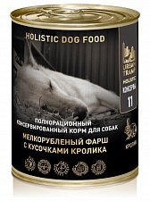 URBAN TRAMP Полнорационный консервированный HOLISTIC корм для собак. Мелкорубленый фарш с кусочками кролика