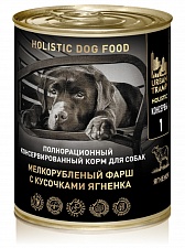 URBAN TRAMP Полнорационный консервированный HOLISTIC корм для собак.  Мелкорубленый фарш с кусочками ягненка
