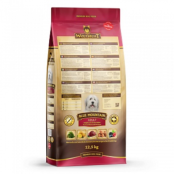 Wolfsblut Blue Mountain Adult (Голубая гора) - Сухой корм для взрослых собак с олениной и кроликом. Белок: 30%, Жир: 16%.