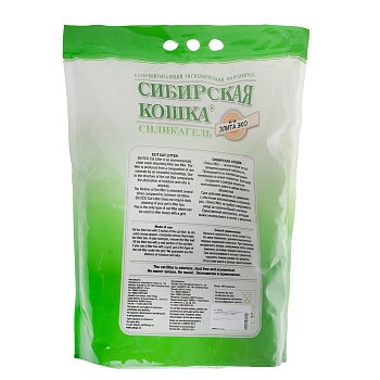 Наполнитель Сибирская Кошка Элитный Эко силикагелевый для кошек