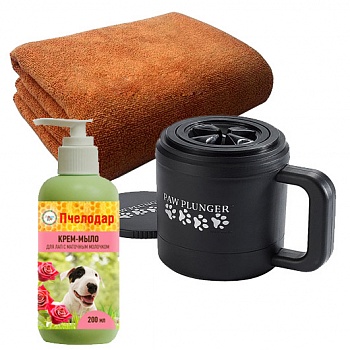 Лапомойка для собак Paw Plunger черная большая