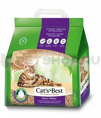 Cat's Best Smart Pellets Древесный комкующийся наполнитель для длинношерстных кошек