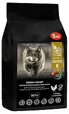 URBAN TRAMP (BIOXYMIN) — Полнорационный гипоаллергенный сухой корм «HOLISTIC» класса для стерилизованных кошек и кастрированных котов с курицей и клюквой, 30/14