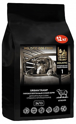 URBAN TRAMP – Полнорационный гипоаллергенный сухой корм «HOLISTIC» класса с ягненком для взрослых собак средних и крупных пород, 24/13