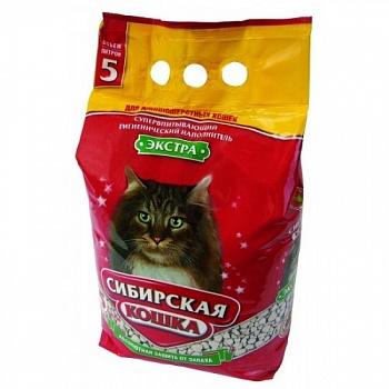 Наполнитель Сибирская кошка Экстра впитывающий для длинношерстных кошек