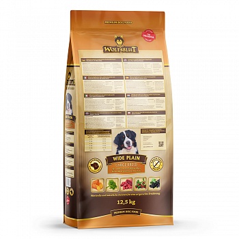 Wolfsblut Wide Plain Large Breed (Широкая равнина) - Сухой корм для крупных собак с кониной и бататом. Белок: 24%, Жир: 10%.