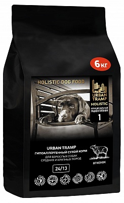 URBAN TRAMP – Полнорационный гипоаллергенный сухой корм «HOLISTIC» класса с ягненком для взрослых собак средних и крупных пород, 24/13