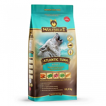 Wolfsblut Atlantic Tuna Adult (Атлантический тунец) - Сухой корм для взрослых собак с мясом тунца и бататом. Белок: 28%, Жир: 16%.