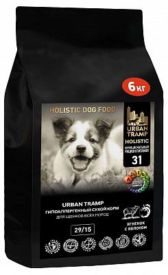 URBAN TRAMP (BIOXYMIN) – Полнорационный гипоаллергенный сухой корм «HOLISTIC» класса для щенков всех пород с ягненком и яблоком, 29/15