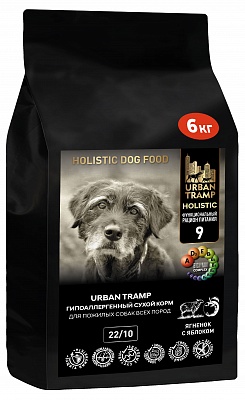 URBAN TRAMP (BIOXYMIN) – Полнорационный гипоаллергенный сухой корм «HOLISTIC» класса для пожилых собак средних и крупных пород с ягненком и яблоком, 22/10.