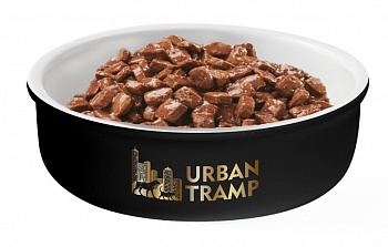 URBAN TRAMP Полнорационный консервированный HOLISTIC корм для взрослых кошек. Сочные кусочки мяса с телятиной в желе