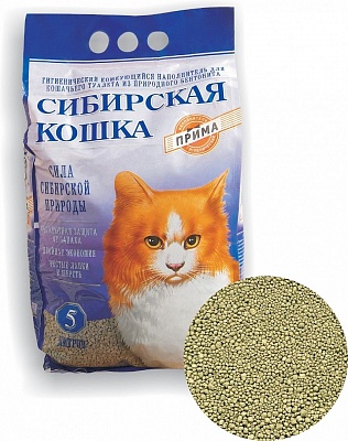 Наполнитель Сибирская кошка Прима комкующийся для кошек