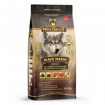 Wolfsblut Black Marsh Adult (Черное болото) - Сухой корм для взрослых собак с мясом австралийского буйвола, бататом и тыквой. Белок: 22 %, Жир: 11 %.