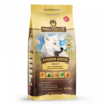 Wolfsblut Golden Goose Adult (Золотой гусь) - Сухой корм для взрослых собак с мясом гуся и бататом. Белок: 25%, Жир: 17%.